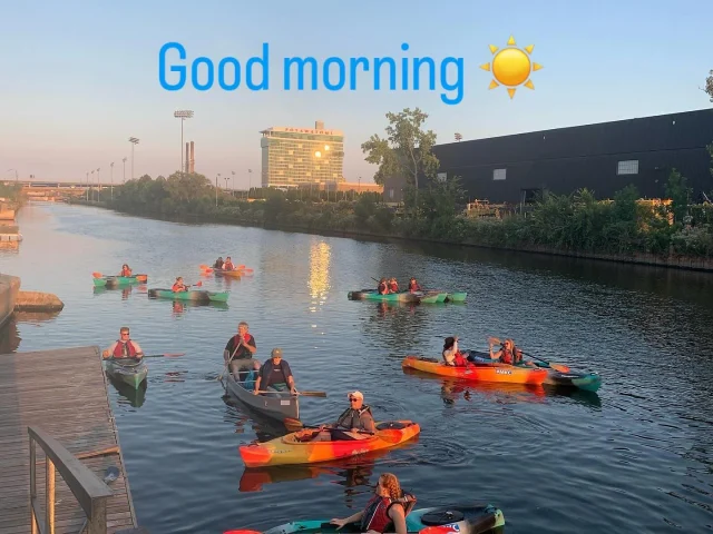 Good morning ☀️ It’s our final week and weekend of the season. All week, we open at 10am and this weekend 9am. Hope to see you out here! ☀️💙🛶 
•
#MKC #milwaukeekayak #milwaukeeriver #milwaukeekayakcompany #milwaukeekayakcompanytours #takemetotheriver #visitmilwaukee #teammkc #milwaukee #wisconsin #kayaking #milwaukee #wisconsin