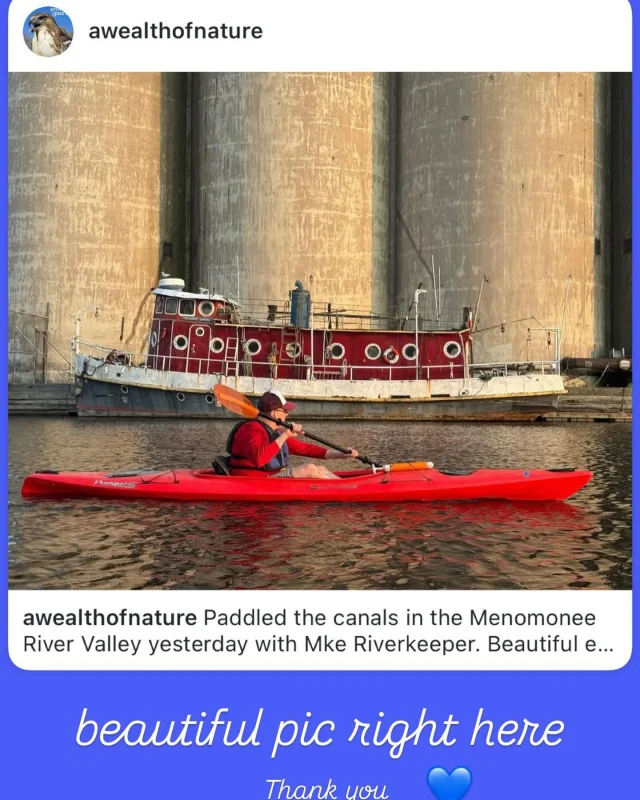 Thanks @awealthofnature for the beautiful photo featuring Tim from MKC and the historic River Tugboat on the South Menomonee Canal 
•
#MKC #milwaukeekayak #milwaukeeriver #milwaukeekayakcompany #milwaukeekayakcompanytours #takemetotheriver #visitmilwaukee #teammkc #milwaukee #wisconsin #kayaking #milwaukee #wisconsin #puravida #tellmeallyourdreams #valentine #bemine #wearit #wearyourlifejacket #spring #summer #jerrysdocks #jerryssilomarina