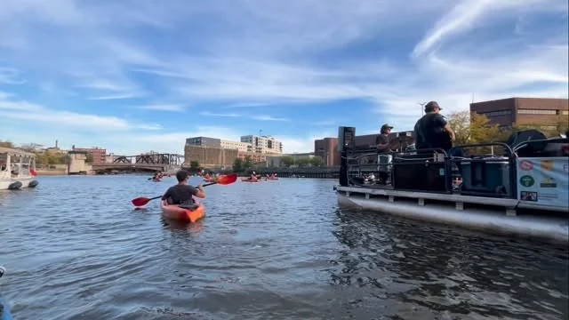 Finished the 2025 MKE River Roundup strong with @wireandnail last night aboard the Funktoon. It’s been an awesome summer (and Fall!) with everyone —> thanks to everyone for making Wednesday nights a true highlight for so many people! 
•
@joyengine 
@funkclubwagon 
@twistedfishermanmke 
@milwaukeeriverwalk 
@indeedmilwaukee 
@theharpmilwaukee 
@milwaukeekayak 
•
#MKC #milwaukeekayak #milwaukeeriver #milwaukeekayakcompany #milwaukeekayakcompanytours	
#takemetotheriver #visitmilwaukee #teammkc #wisconsin #kayaking #milwaukee #discoverwisconsin #puravida #bemine #wearit #summer #jerrysdocks #river #tellmeallyourdreams #goodvibesonly