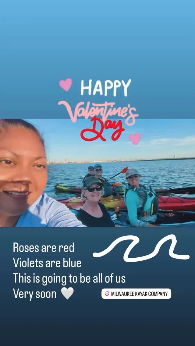 Roses are red, violets are blue, we hope to see all of you, very soon 🤍💙🛶☀️ Happy Valentine’s Day!
•
#MKC #milwaukeekayak #milwaukeeriver #milwaukeekayakcompany #milwaukee takemetotheriver milwaukeekayakcompanytours	
visitmilwaukee teammkc wisconsin kayaking milwaukee discoverwisconsin puravida bemine wearit summer jerrysdocks river tellmeallyourdreams goodvibesonly