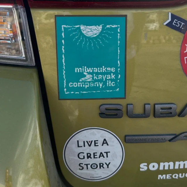 Love seeing our stickers out in the wild! 💙
•
#MKC #milwaukeekayak #milwaukeeriver #milwaukeekayakcompany#milwaukee takemetotheriver milwaukeekayakcompanytours	
visitmilwaukee teammkc wisconsin kayaking milwaukee discoverwisconsin puravida bemine wearit summer jerrysdocks river tellmeallyourdreams goodvibesonly