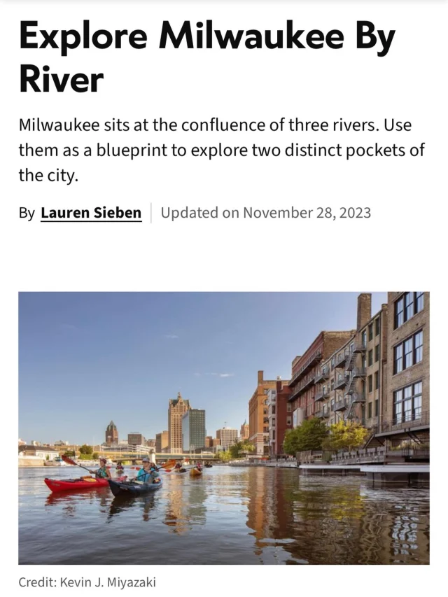 Bringing a little sunshine ☀️ with this cool story from @midwestlivingmag 🫶🏼 We’ll be opening in May, can’t wait to see everyone! Link in story ☝🏽
•
#MKC #milwaukeekayak #milwaukeeriver #milwaukeekayakcompany#milwaukee