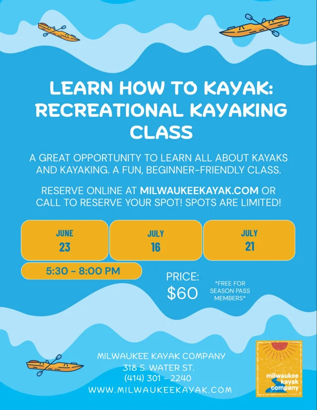 Sign up for one of our kayaking classes! Link in stories 🤍🛶☀️
#mkc #milwaukee #milwaukeekayak #takemetotheriver #acleanriverisafunriver 
@visitmilwaukee @mkedowntown @harbordistrict
