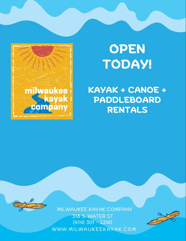 Happy Saturday! Open today for rentals at our 3 locations —> MKC main location @ Jerry’s Docks + MKC @ @schlitzparkmke + MKC @ @twistedfishermanmke 💙
Read more and book online @www.milwaukeekayak.com
#mkc #milwaukee #milwaukeekayak #milwaukeekayakcompany #teammkc